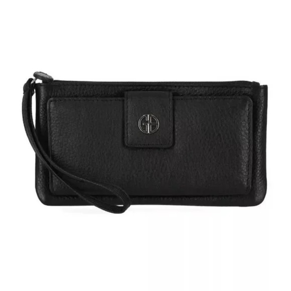 Giani Bernini Grab & Go Black Leather Wallet Wristlet
